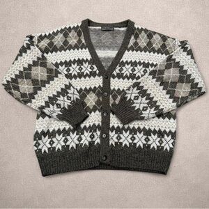 90s Vintage Pattern Knit David Taylor Cardigan